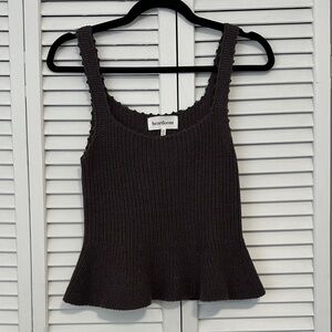 Heartloom Charcoal Knit Peplum Tank